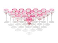 Twenty-Two Baccarat Nonancourt Cranberry Cut-to-Clear Hock Glasses