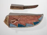 Crow Beaded Parfleche Knife Case, with Knife
