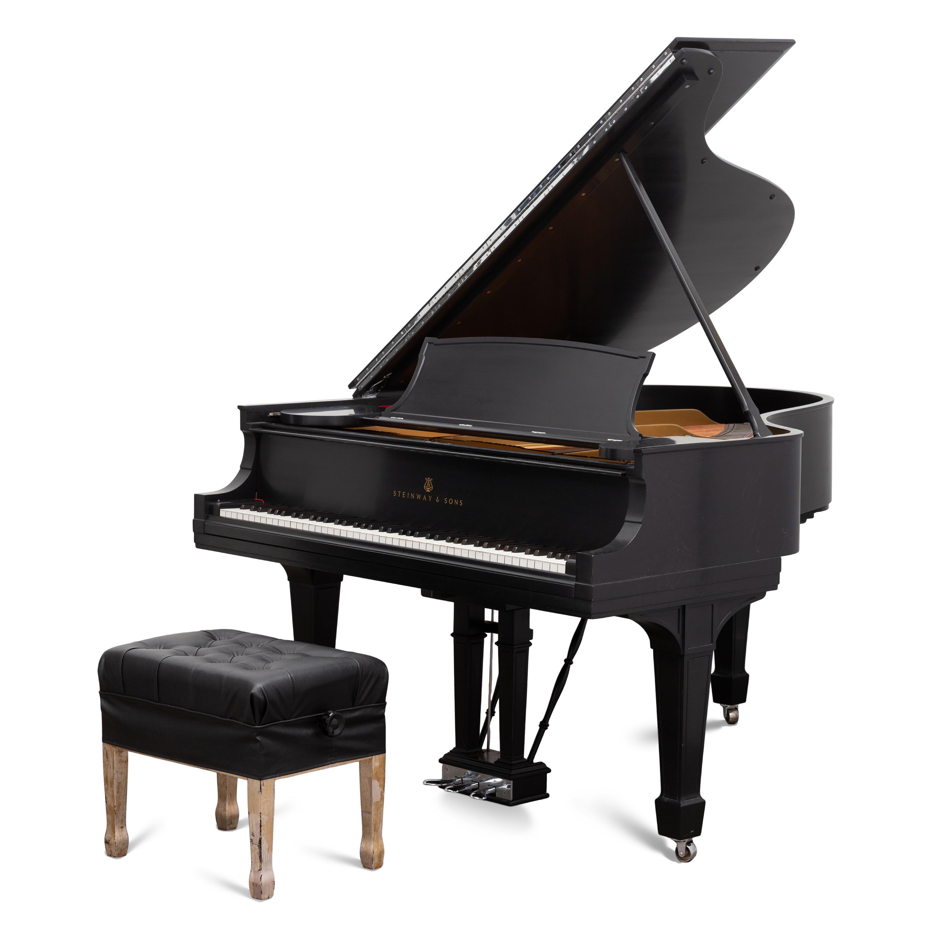 A Steinway and Sons Black Lacquer Grand Piano