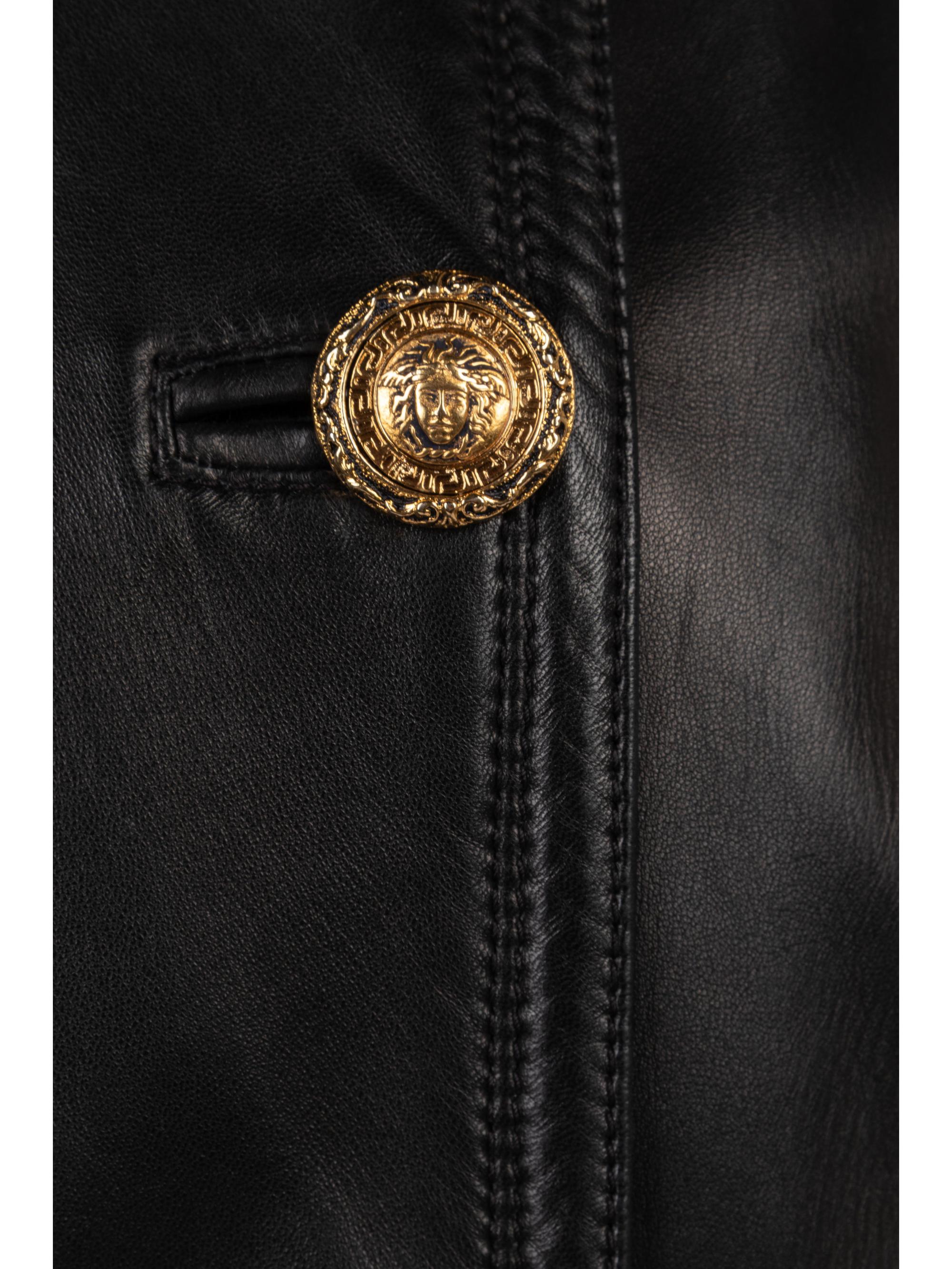 Gianni Versace Leather Coat, 1980-90s