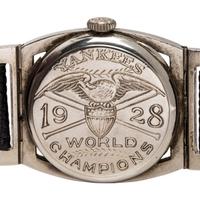 An Extraordinarily Scarce Original 1928 New York Yankees World Series Champions Hamilton "Piping Rock" Watch Presented by Colonel Jacob Ruppert — Gifted by Yankees Owner to Neil Mooney, railway director of "The Flying Yankee Special" and Assistant Passenger Traffic Manager of the New York Central Lines
