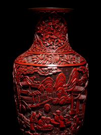 Three Pairs of Cinnabar Lacquer Vases