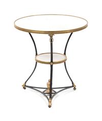 A Continental Gilt and Patinated Bronze Gueridon, Height 28 1/4 x diameter 26 inches.