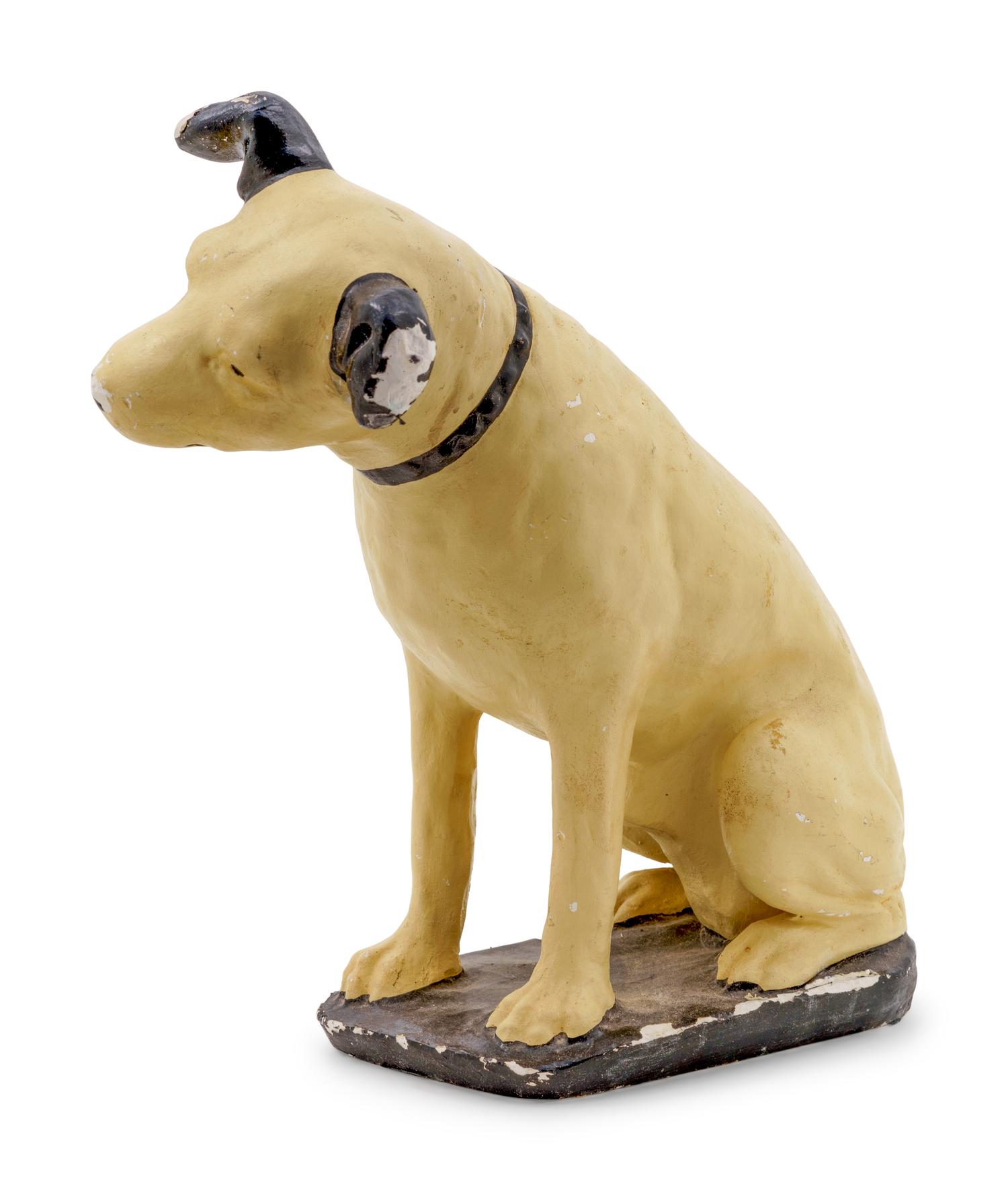A Nipper the RCA Dog Painted Plaster Figure