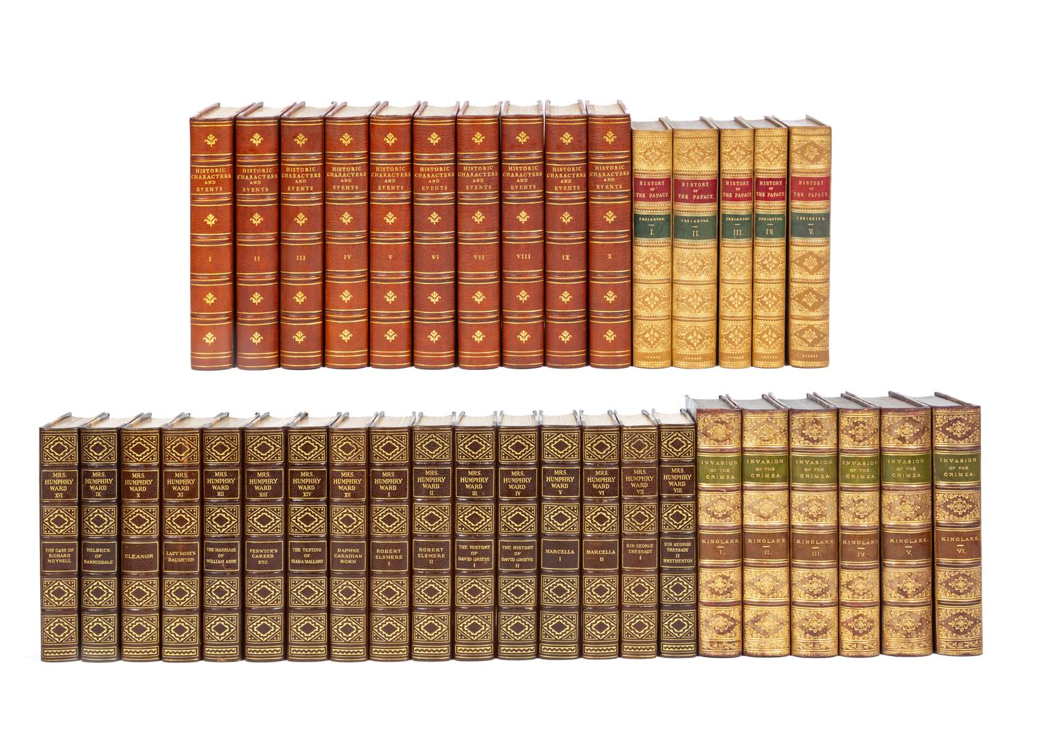 [HISTORY & LITERATURE]. A group of 4 leather-bound works in 37 volumes relating to history and literature, comprising: