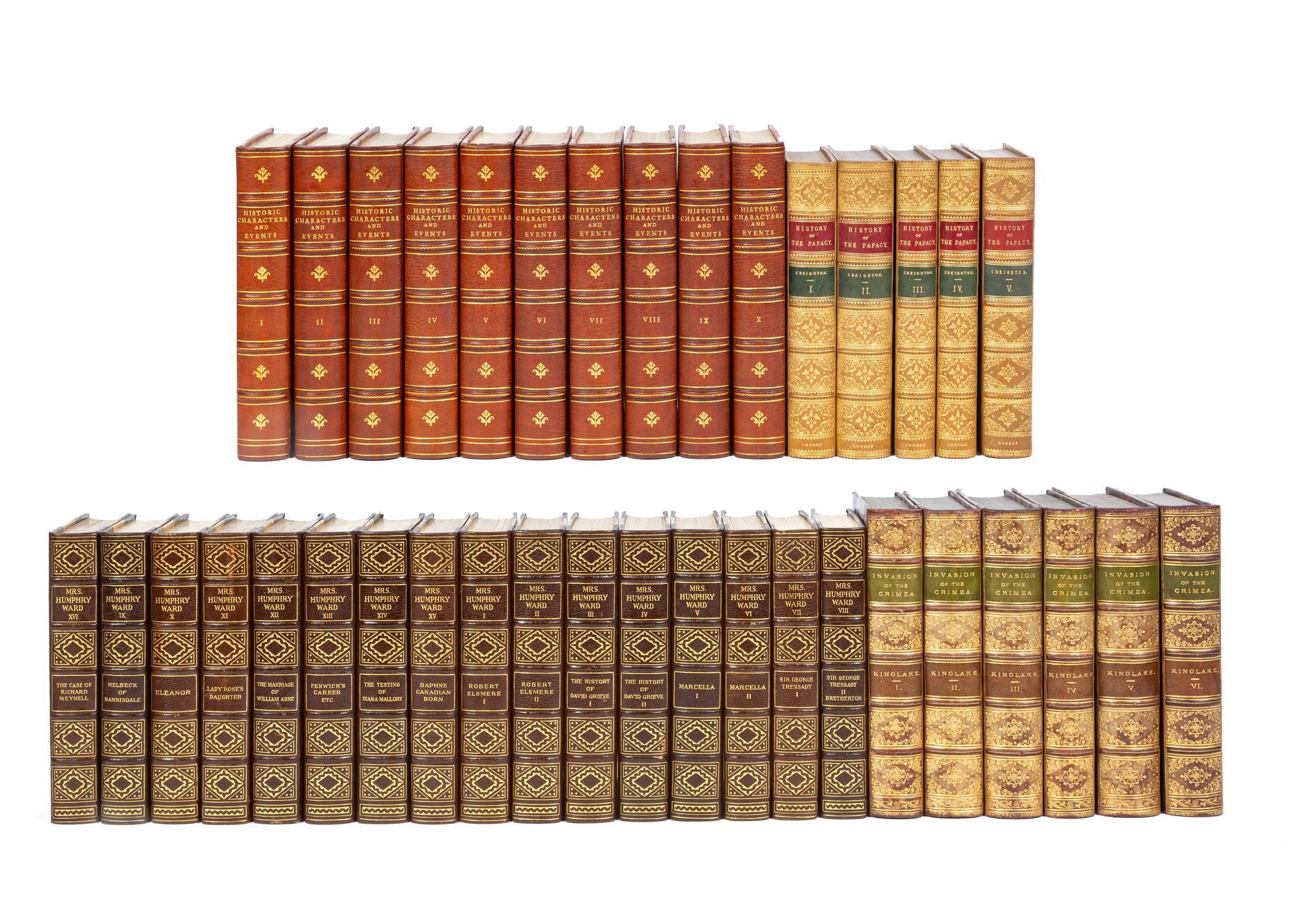 [HISTORY & LITERATURE]. A group of 4 leather-bound works in 37 volumes relating to history and literature, comprising: