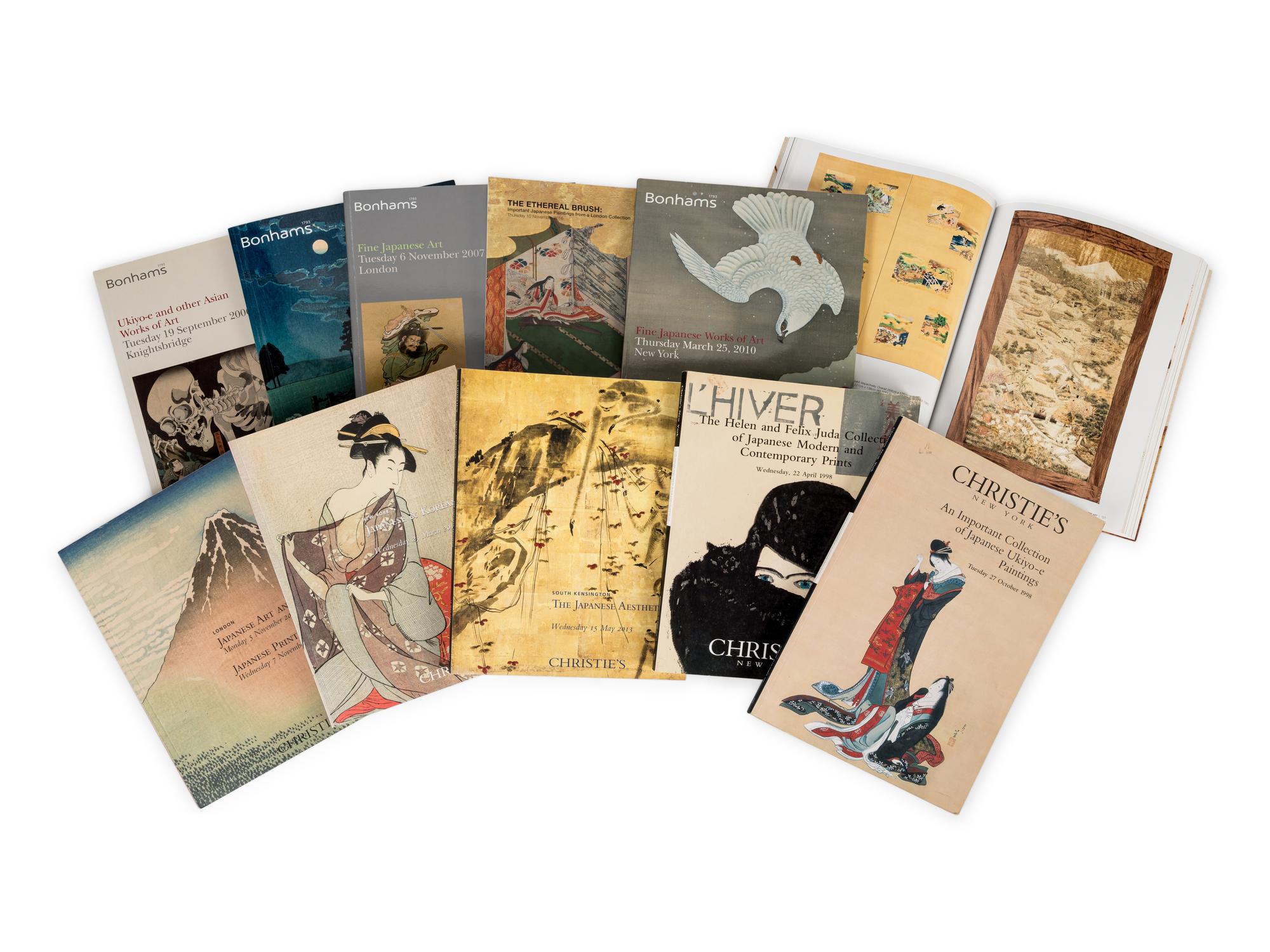 [JAPANESE PAINTINGS & PRINTS] A group of reference works and auction catalogues about Japanese paintings and prints.