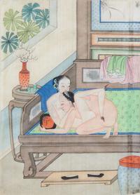 A set of twelve Chinese erotic album leaves, late Qing dynasty to Republic period 春宮圖一組十二幅 晚清至民國