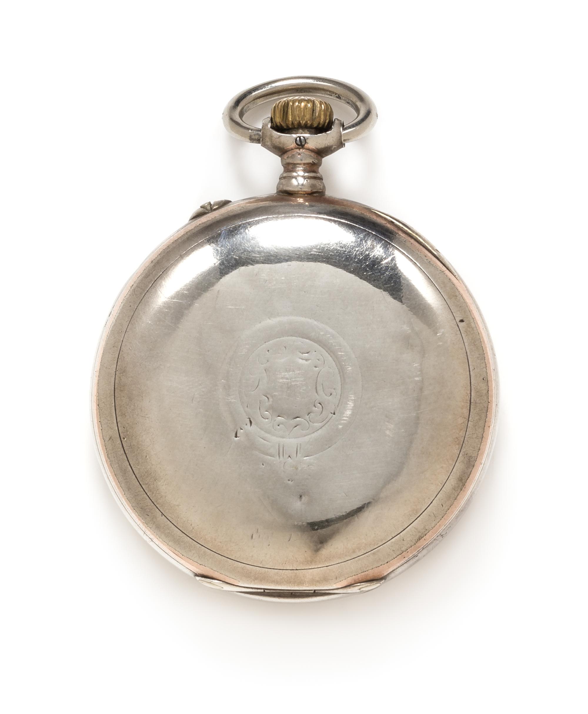 A Silver Open Face Pocket Watch, Longines for Otto Sprenger Filenne, 51.80 dwts.