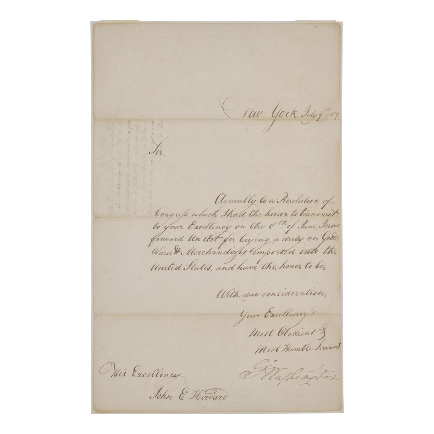 [Presidential] Washington, George. Letter, signed