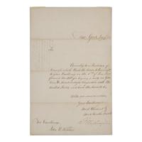 [Presidential] Washington, George. Letter, signed
