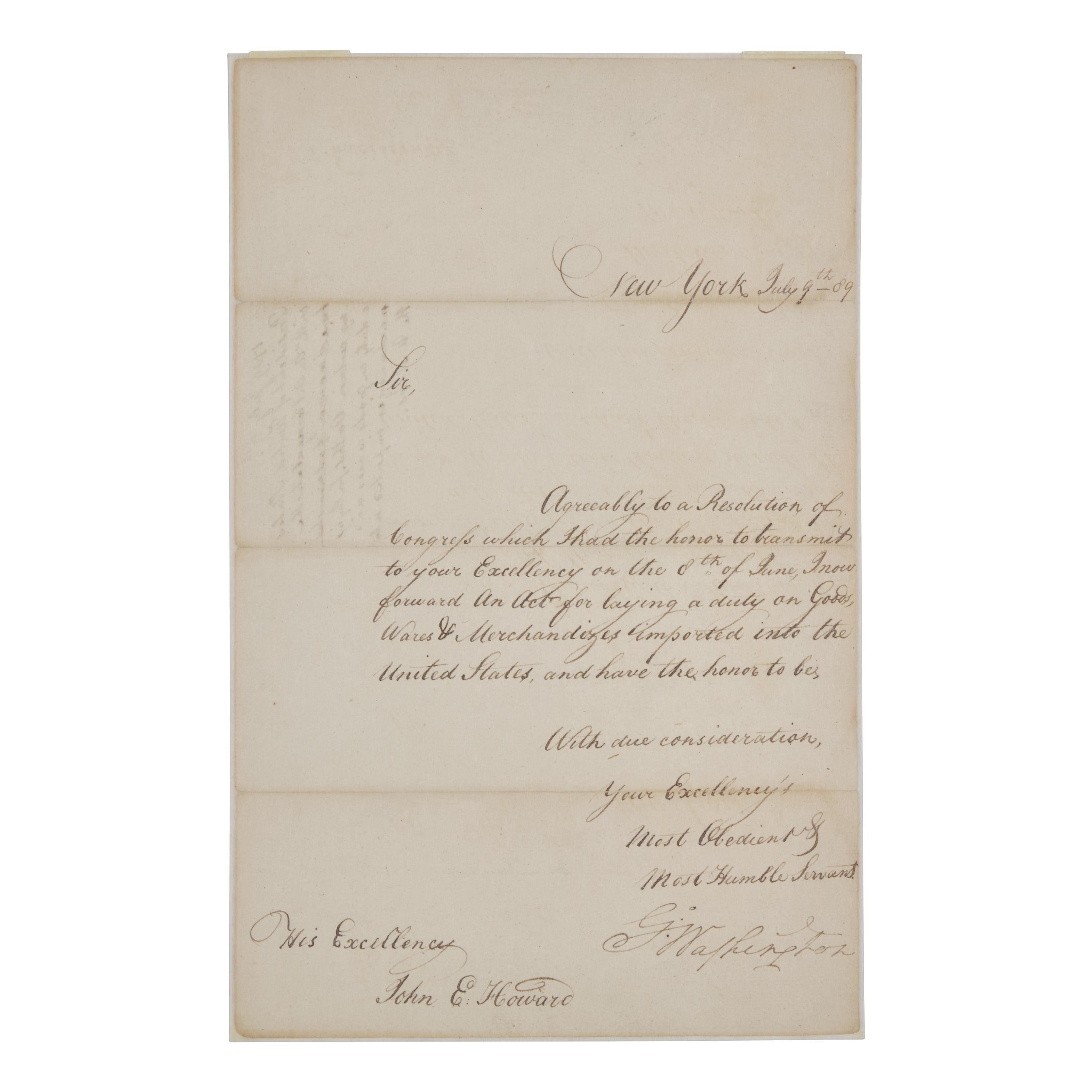 [Presidential] Washington, George. Letter, signed