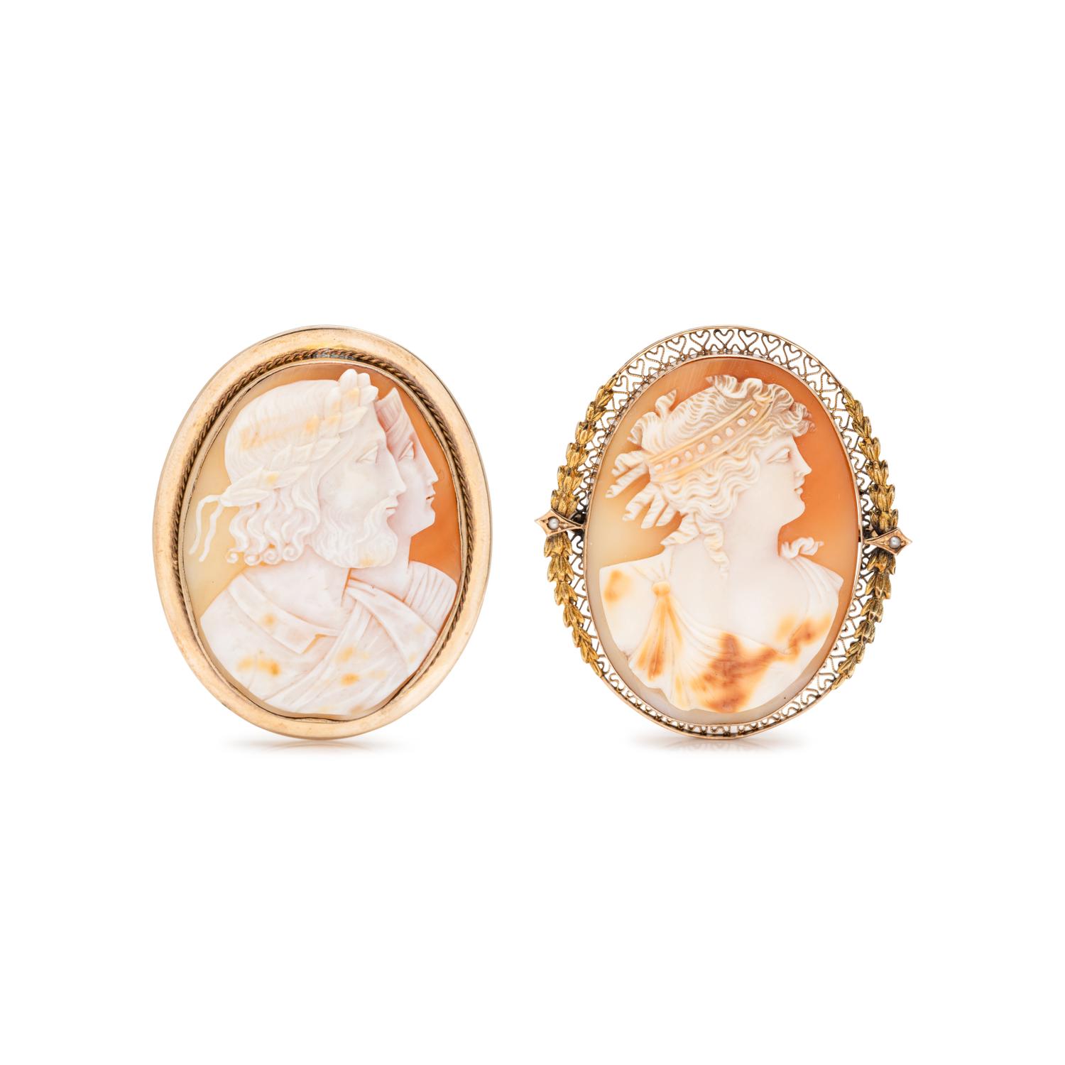 COLLECTION OF CAMEO BROOCHES