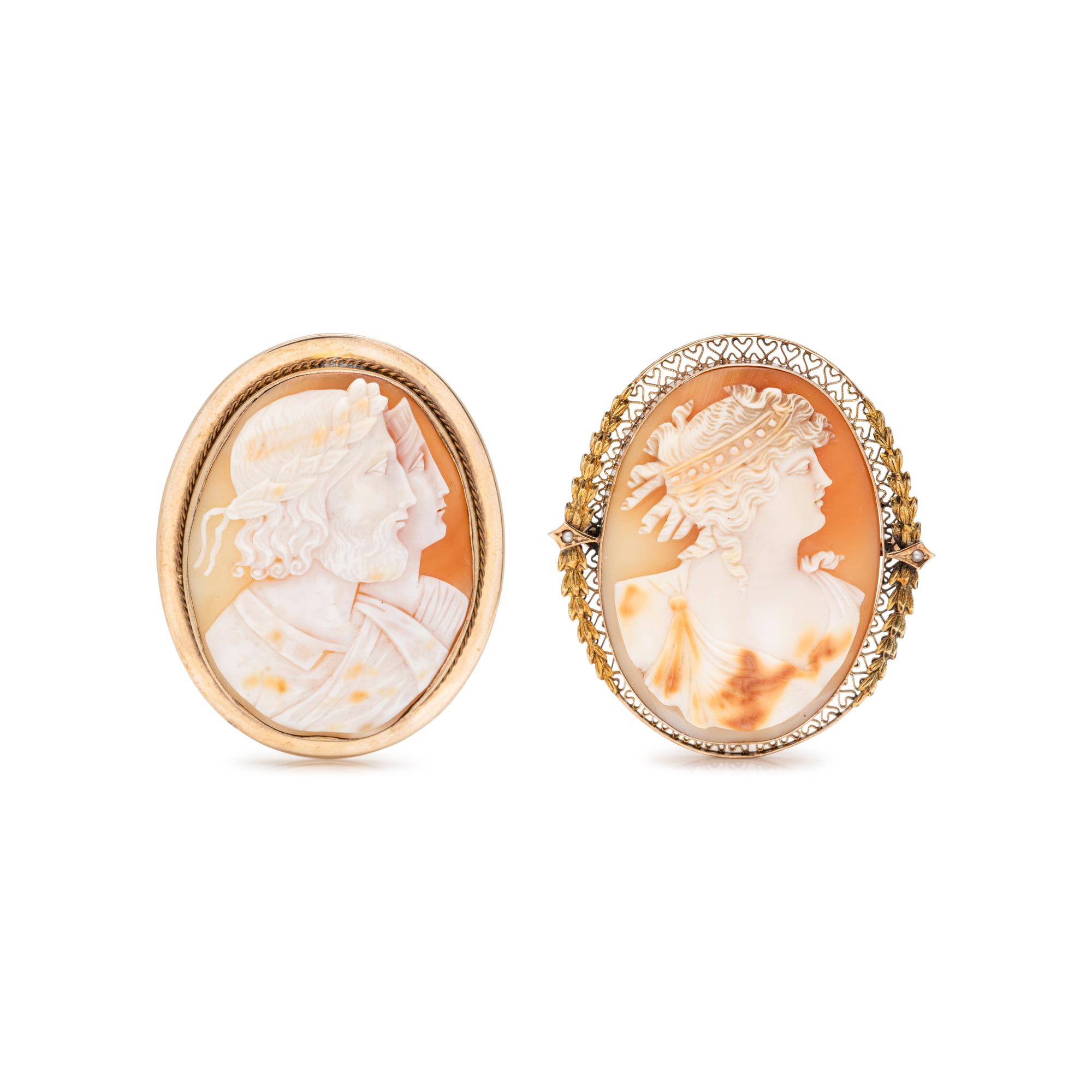 COLLECTION OF CAMEO BROOCHES