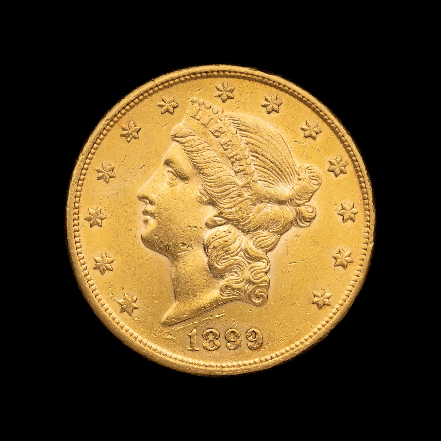 An 1899-S Liberty Head $20 Gold Coin