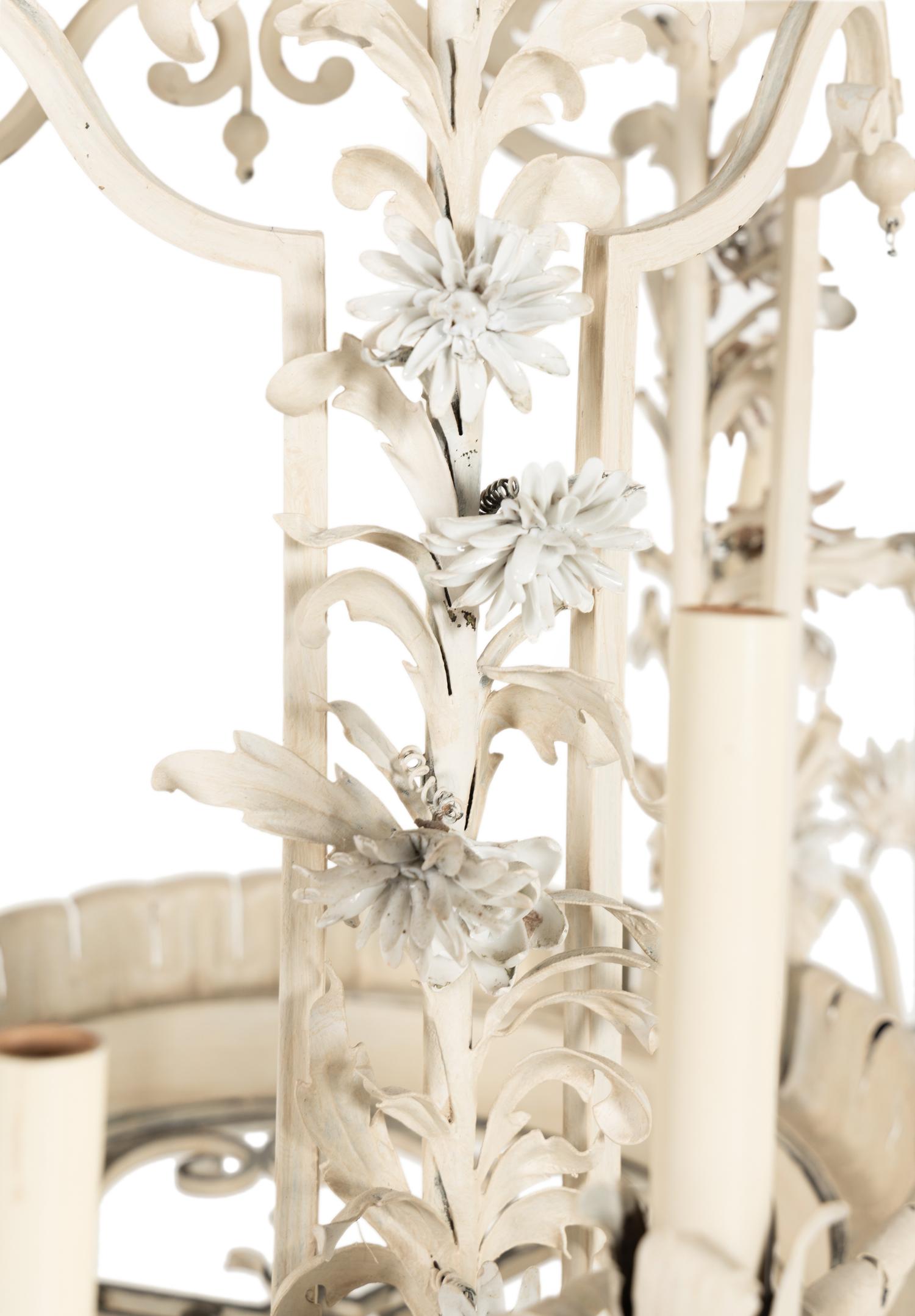 A Continental Painted Metal Nine-Light Lantern