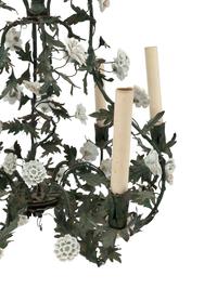 A French Tole and Porcelain Six-Light Chandelier