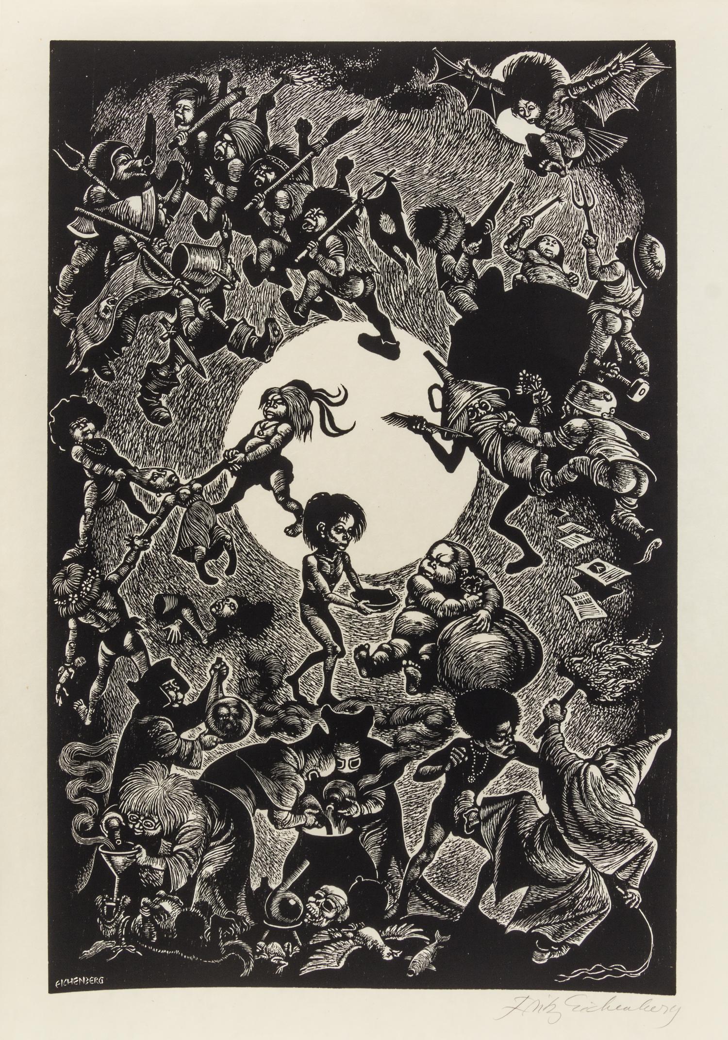 Fritz Eichenberg, (American, 1901-1990), In Praise of Folly, 1972 (portfolio of 10 with text and justification)