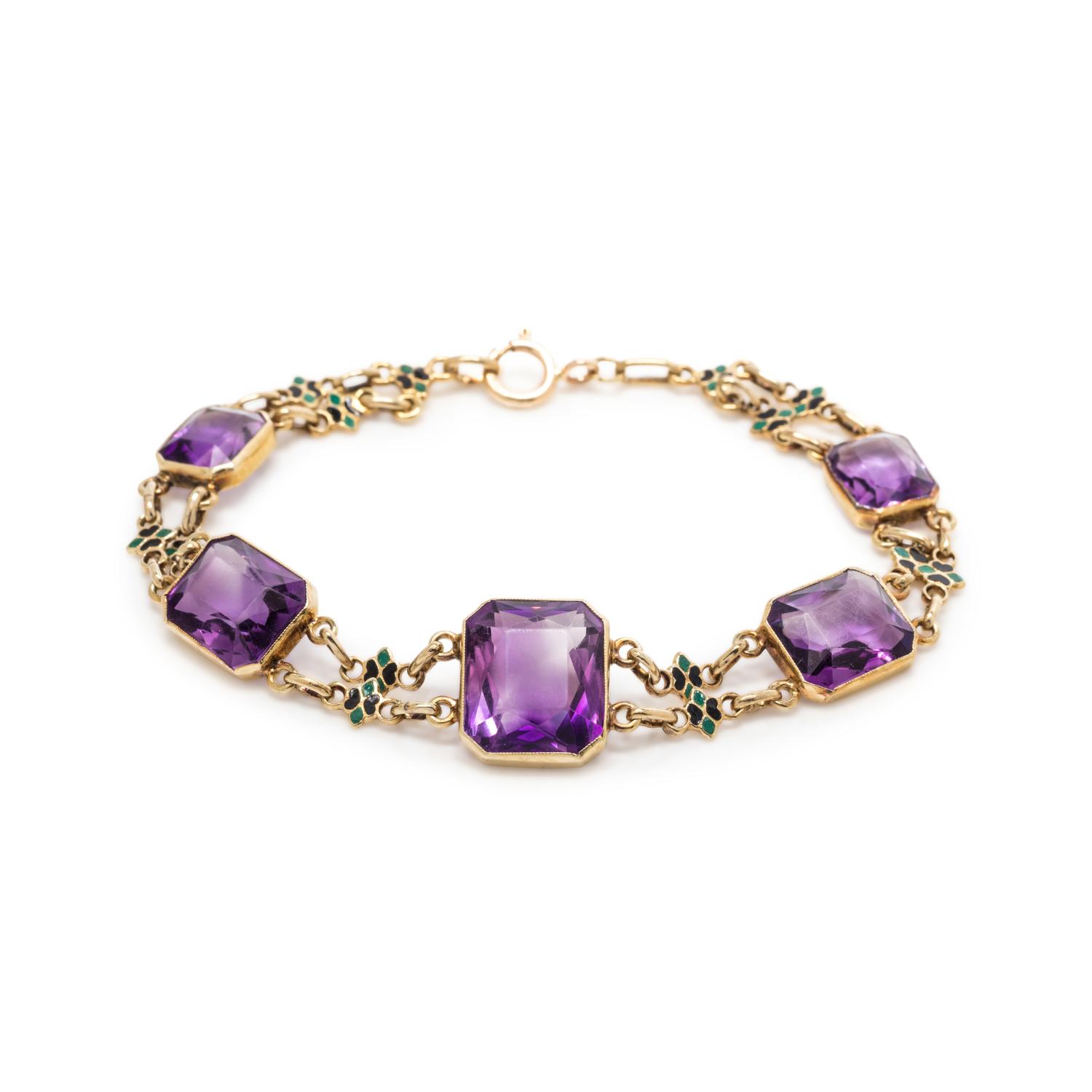 AMETHYST AND ENAMEL BRACELET
