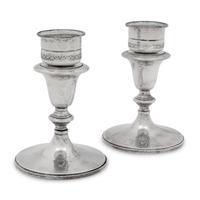 A Pair of American Silver Weighted Candlesticks