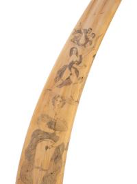A Scrimshaw Walrus Tusk with Erotic Depictions