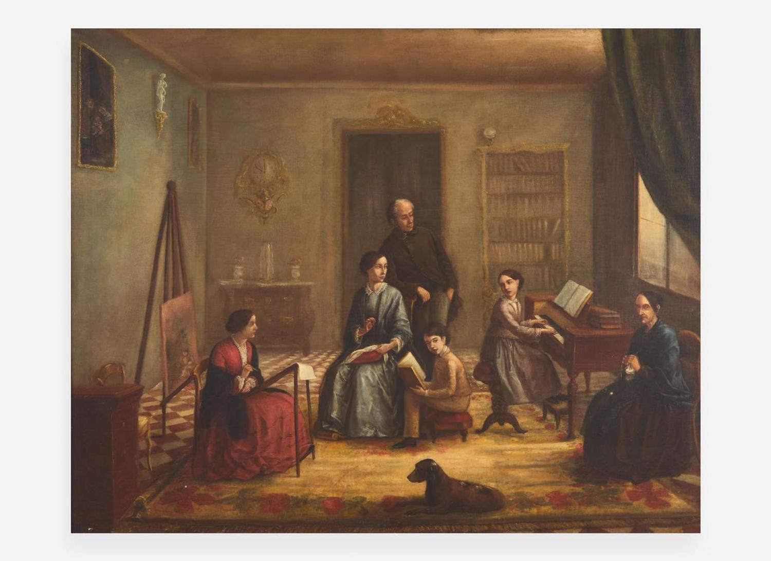 By tradition attributed to Ann Hall (1792-1863), Family Portrait, circa 1859