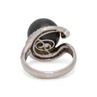CULTURED TAHITIAN PEARL AND DIAMOND RING
