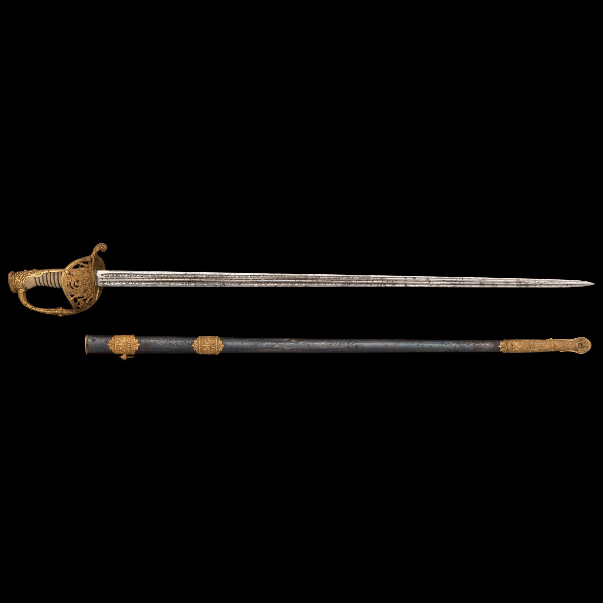 Combination French Hilt Non-Regulation Officer's Sword Presented to Capt. John Kilburn - 7th VT Infantry