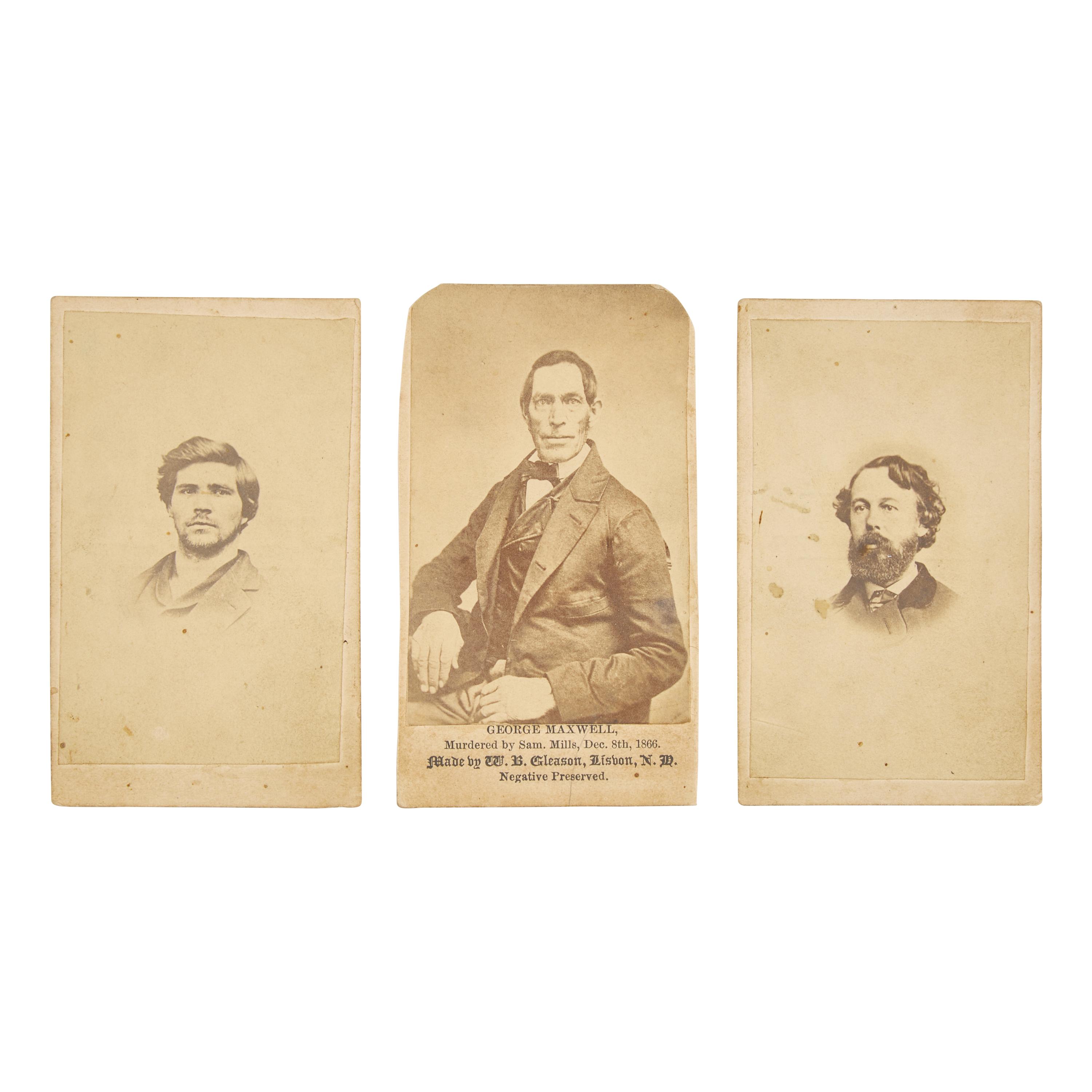 [Crime & Punishment] Group of 3 CDVs of a Murderer, His Victim, and the Detective who Brought Him to Justice