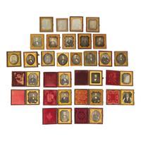 [Early Photography] Group of 30 Sixth Plate Daguerreotypes of Men