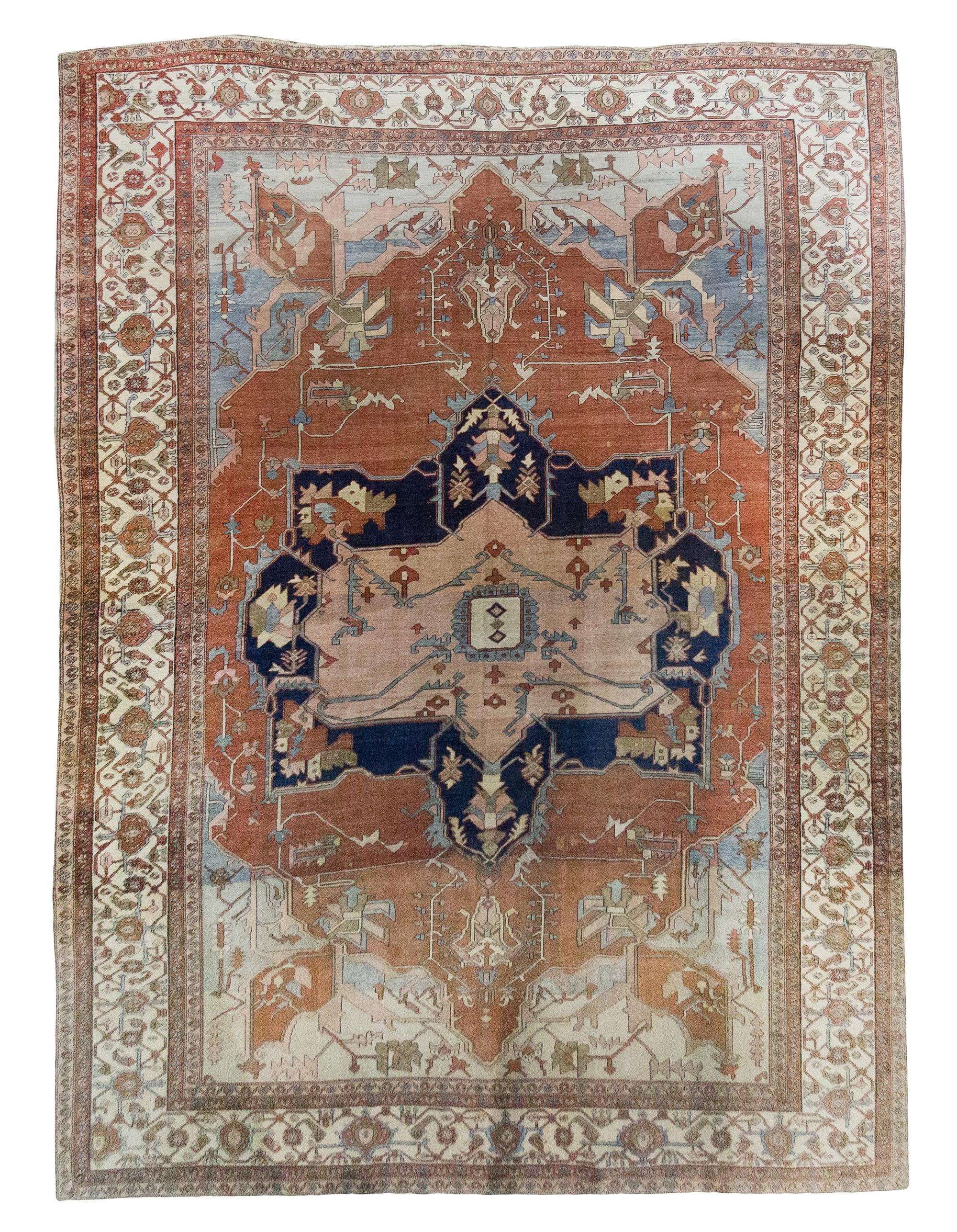 A Caucasian Wool Flatweave Rug 14 feet 4 inches x 11 feet 4 inches.