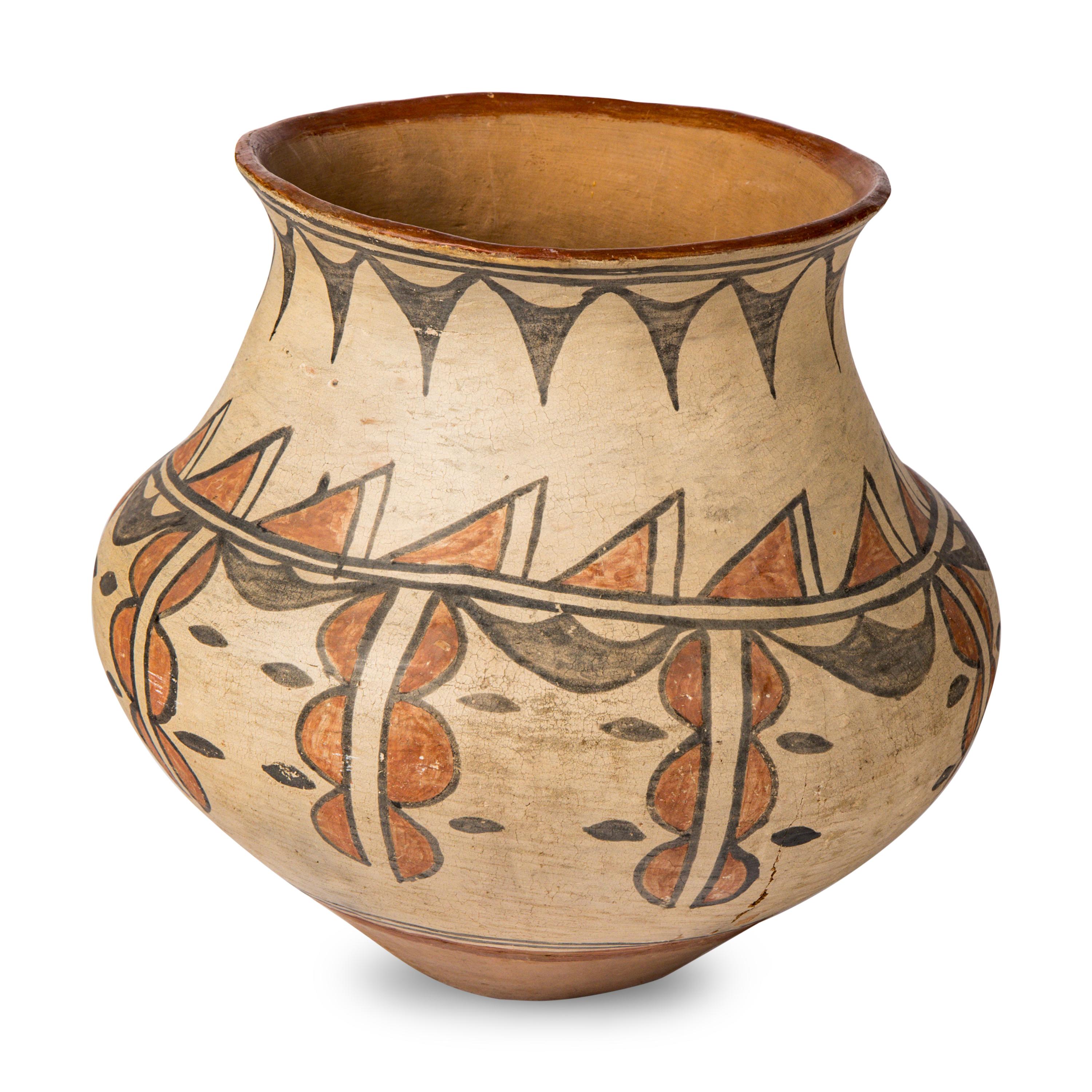 San Ildefonso Polychrome Pottery Jar