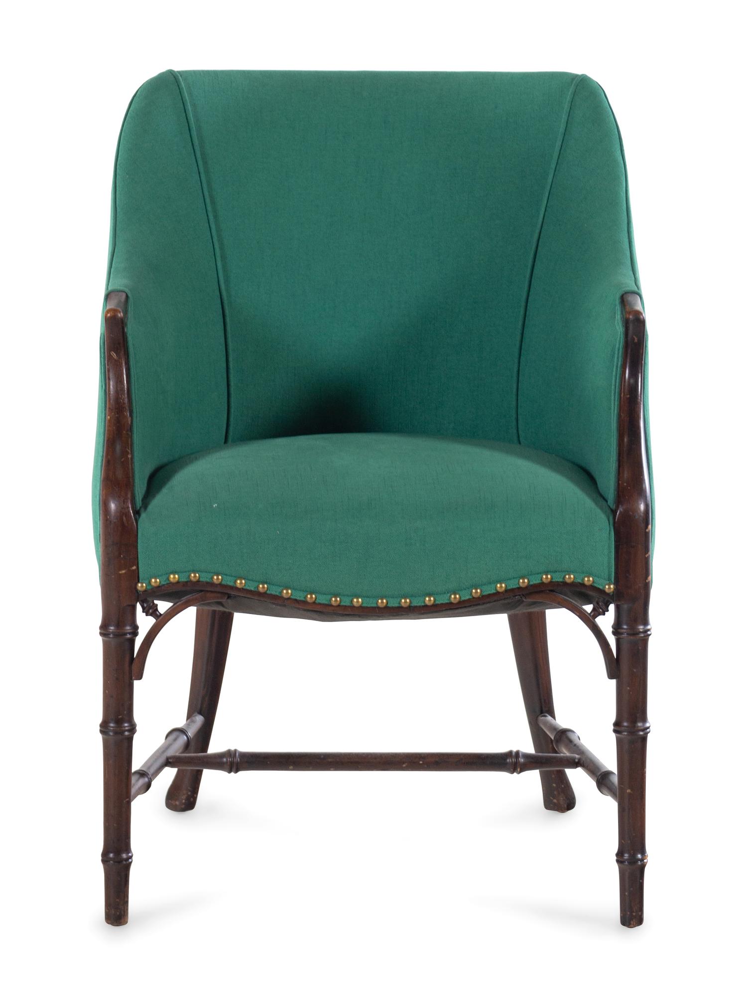 A Faux Bamboo Carved Armchair
