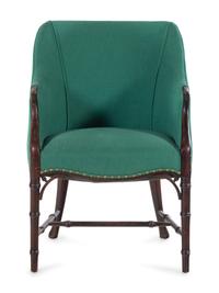 A Faux Bamboo Carved Armchair