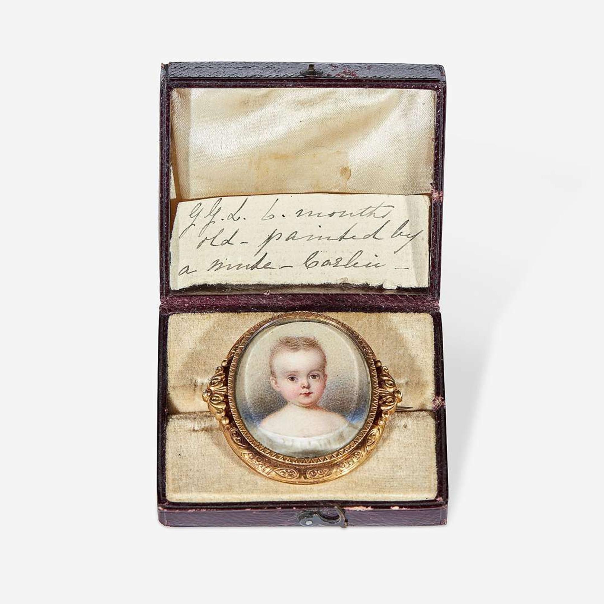 John Carlin (1813-1891) and other Two Portrait Miniatures: George Gray Lyman and a Girl in Pink Dress from New England