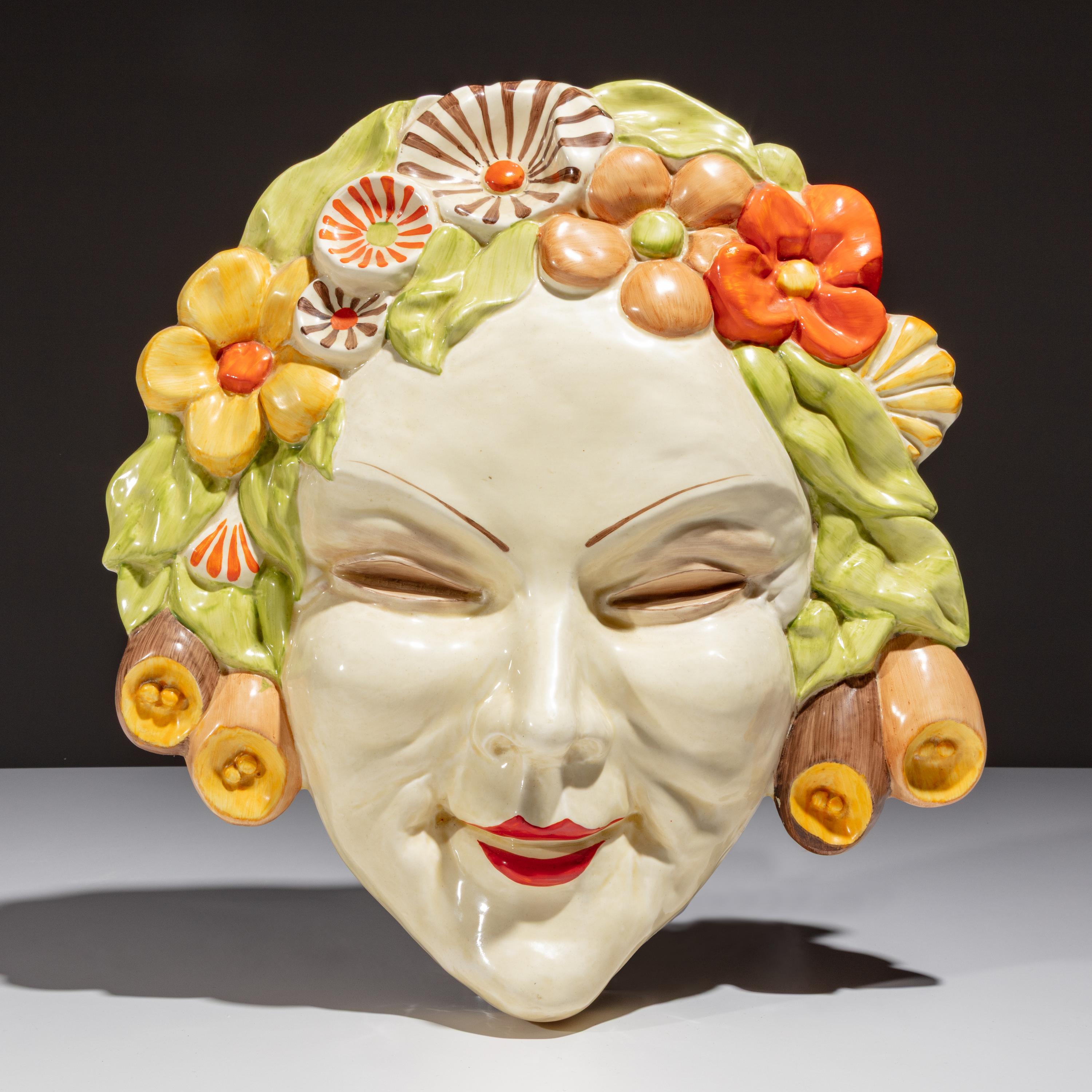 Clarice Cliff (English, 1899–1972) — Flora large wall mask