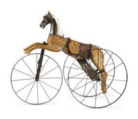 A French Oak and Steel Velocipede Attributed to Jean-Louis Gourdoux for Jugnet