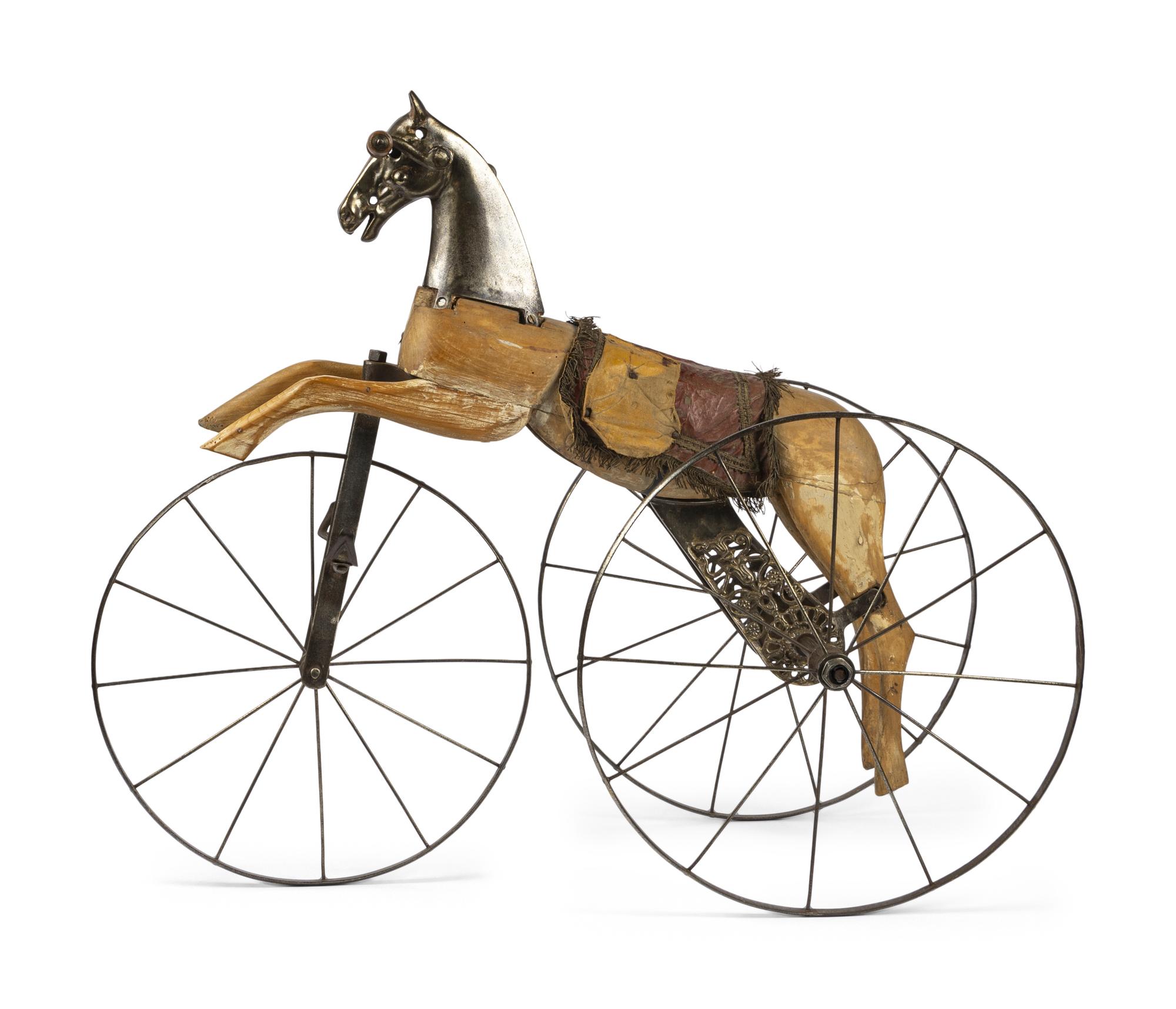A French Oak and Steel Velocipede Attributed to Jean-Louis Gourdoux for Jugnet