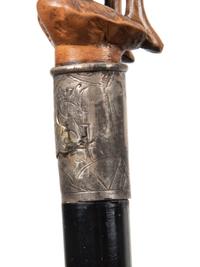 Three Continental Carved Wood Figural Canes