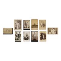 [Native Americana]. A group of 10 cabinet cards of Native American subjects by Cross, Irwin, Markey and others.