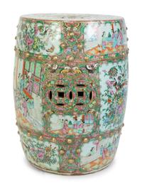 A Chinese Export Rose Medallion Porcelain Garden Stool — 19TH CENTURY