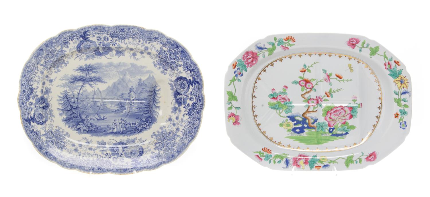 Two English Ceramic Platters Width of first 20 1/4 inches. — 20TH CENTURY