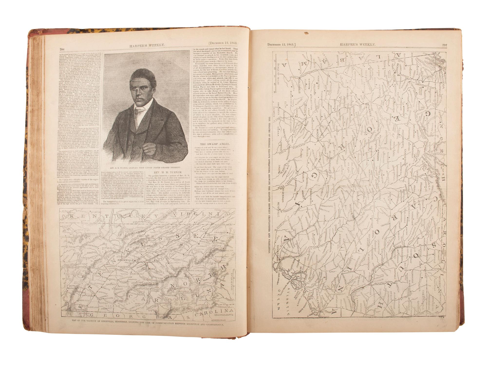 [CIVIL WAR]. Harper's Weekly . Bound volume for Oct. 1863-May 1864. [ With: ] 120+ issues.