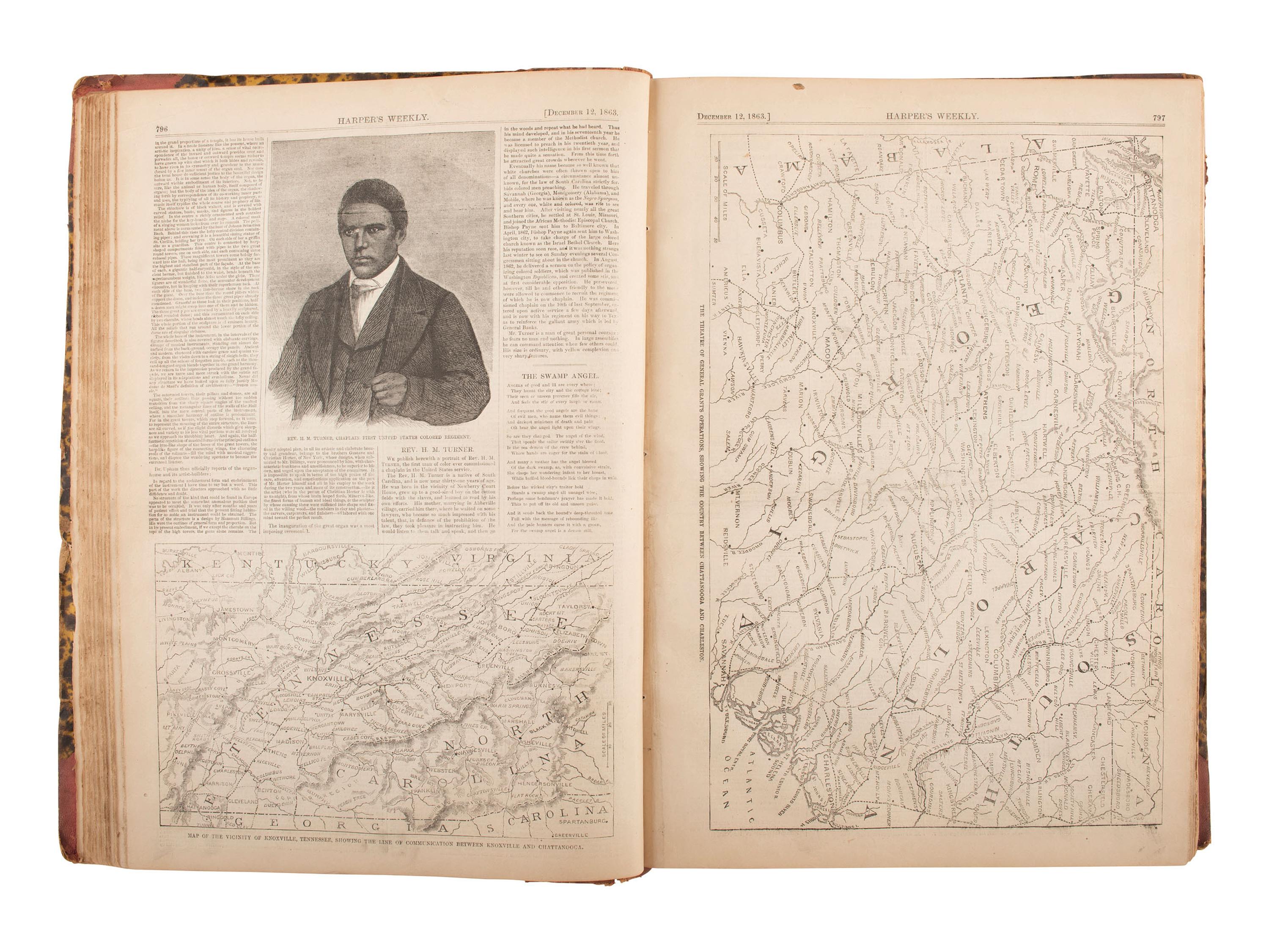 [CIVIL WAR]. Harper's Weekly . Bound volume for Oct. 1863-May 1864. [ With: ] 120+ issues.