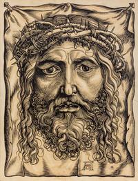 After Albrecht Dürer, (German, 1471–1528), The Lamentation, The Sudarium Displayed by Two Angels, and Head of Christ with Crown of Thorns