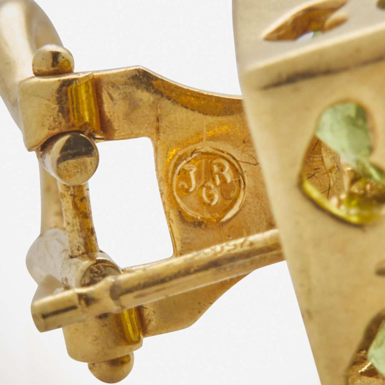 Two Pairs of 18K Yellow Gold and Gemstone Earrings