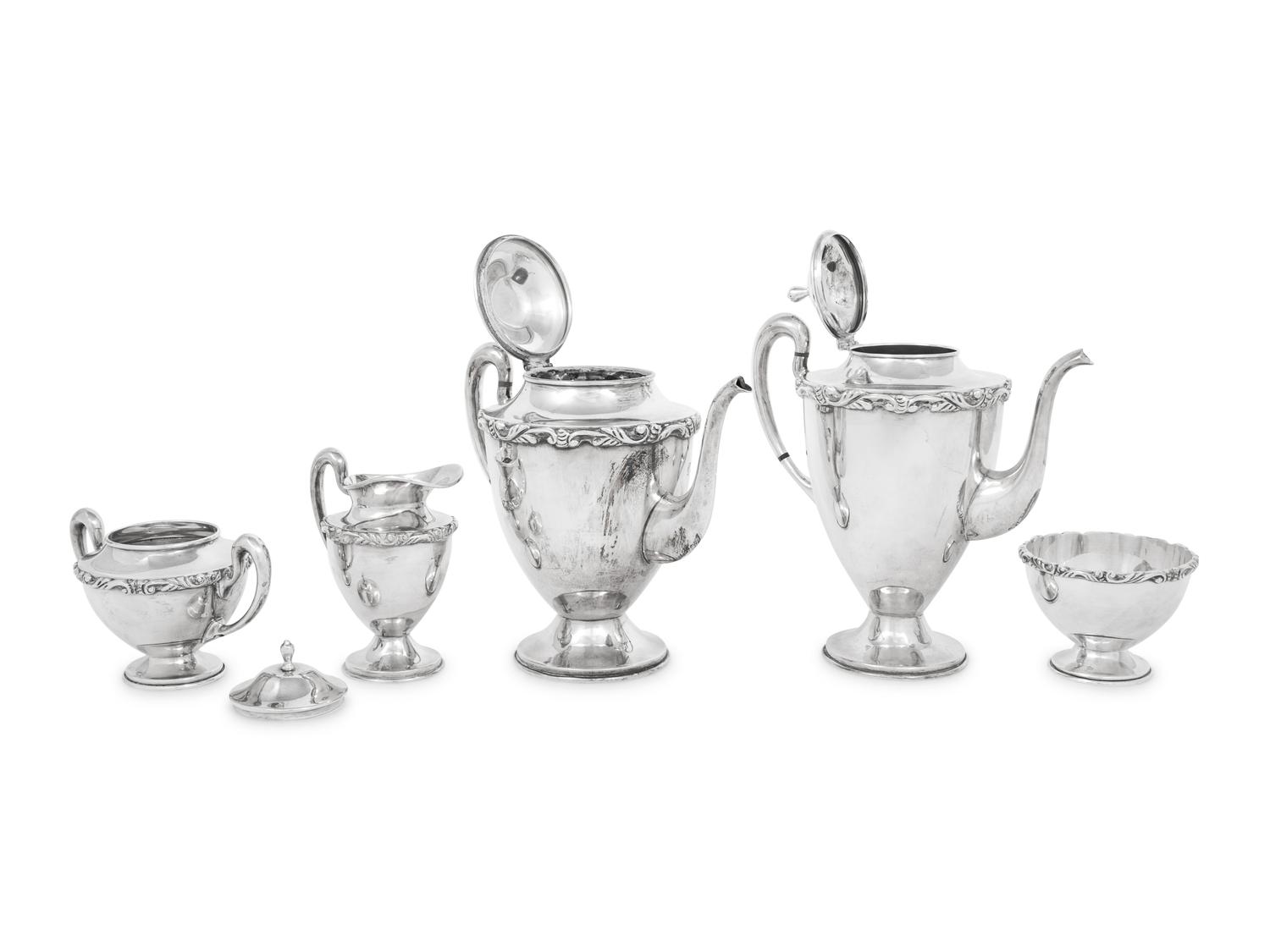 A Mexican Silver Tea and Coffee Service