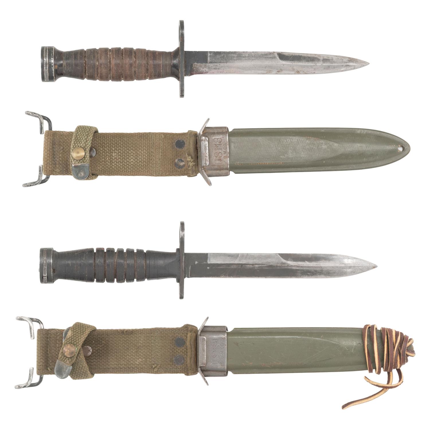 Two US M4 Bayonets with Scabbard