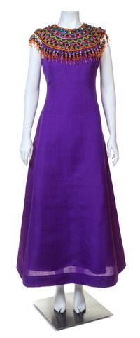 An Yves Saint Laurent Haute Couture Purple Raw Silk Gown, No size.