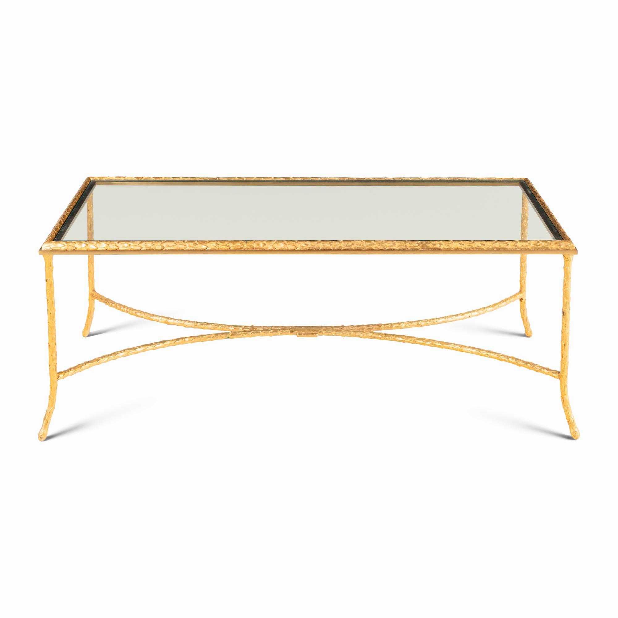 A Gilt Bronze and Glass Low Table